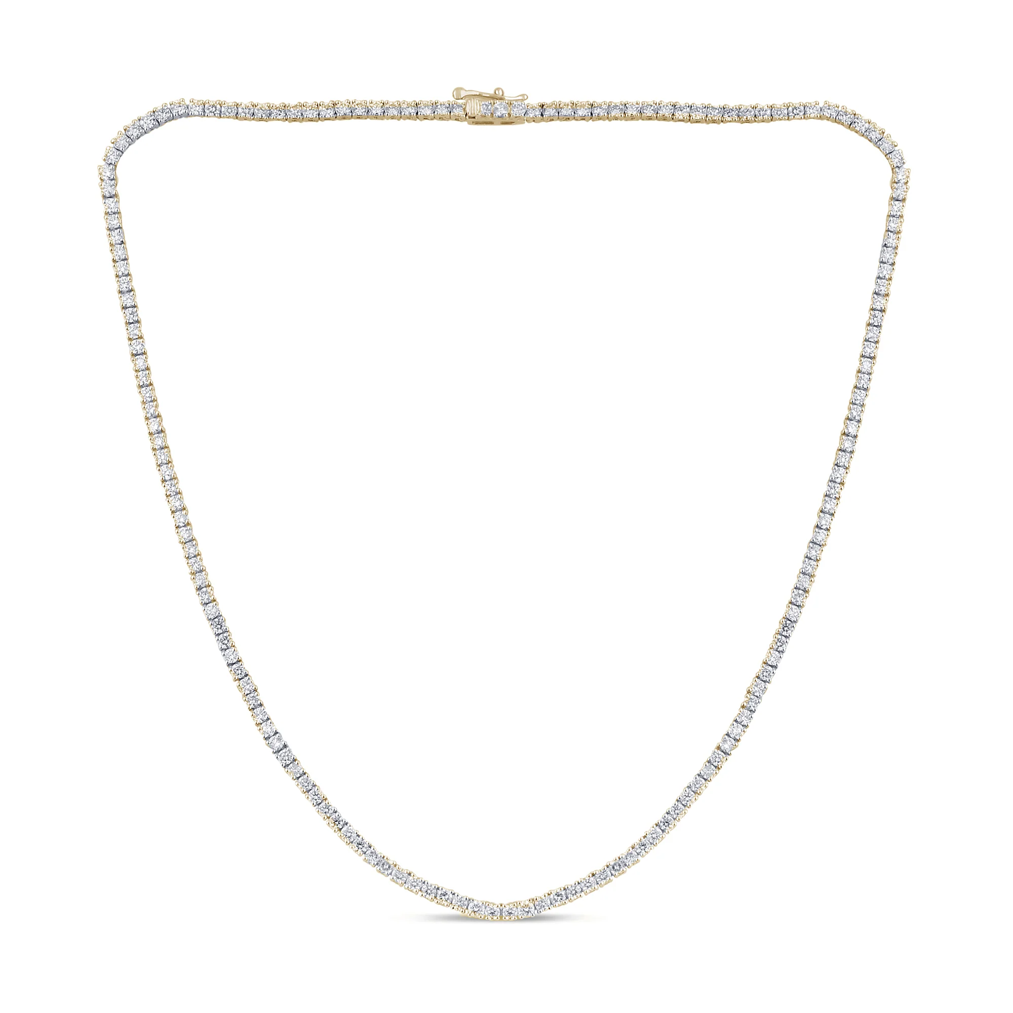 <span style="color:purple">SPECIAL!</span> 7.14ct G SI 14K Yellow Gold Diamond Tennis Necklace 16" - Image 2