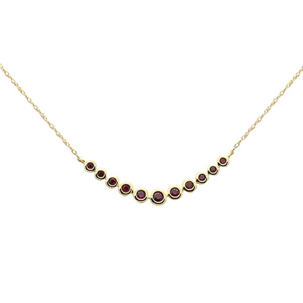 <span style="color:purple">SPECIAL!</span> .30ct G SI 14K Yellow Gold Ruby Gemstones Pendant Necklace 18" Long Chain - Image 2