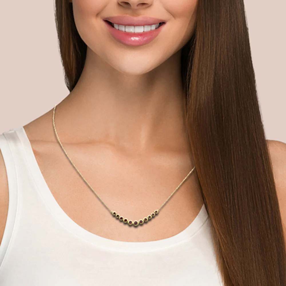 <span style="color:purple">SPECIAL!</span> .30ct G SI 14K Yellow Gold Ruby Gemstones Pendant Necklace 18" Long Chain - Image 3