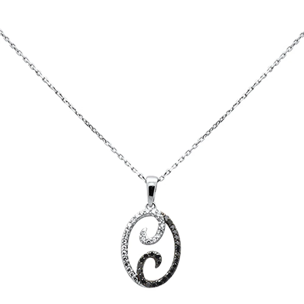 <span style="color:purple">SPECIAL!</span> .33ct G SI 14K White Gold Black Diamond Pendant Necklace 18" Long Chain - Image 2