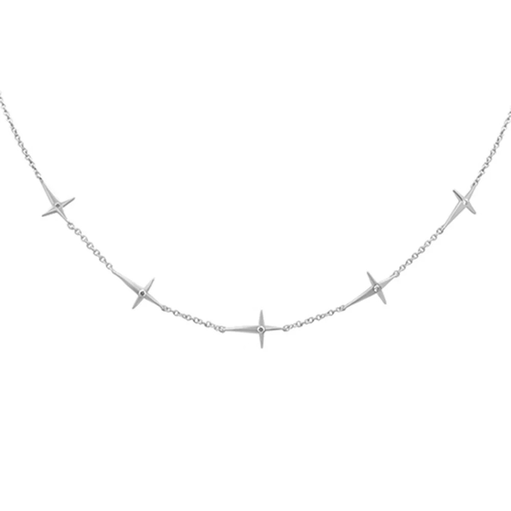 <span>DIAMOND CLOSEOUT! </span> .07ct G SI 14K White Gold Diamond Cross Pendant Necklace Pendant  16+2" Long