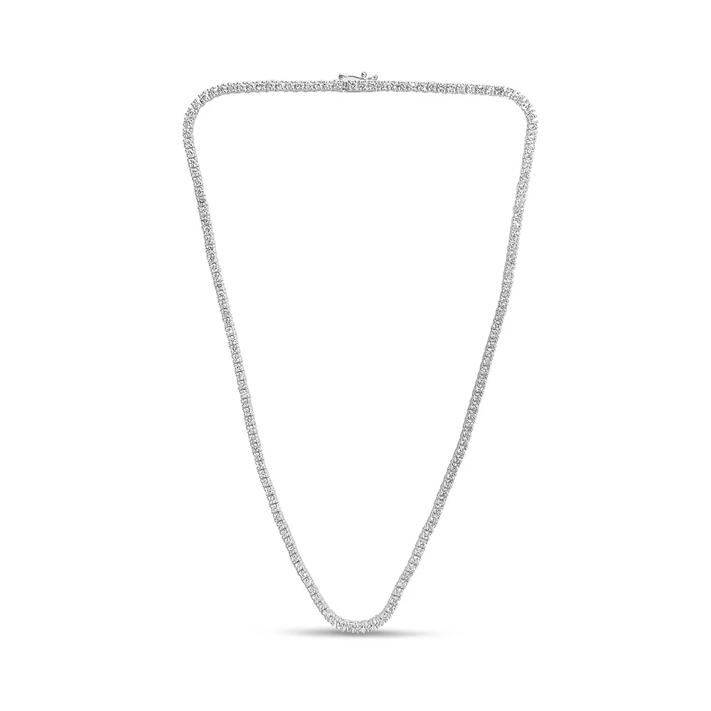 <span style="color:purple">SPECIAL!</span> 9.40ct G SI 14K White Gold Diamond Tennis Necklace 18" - Image 3