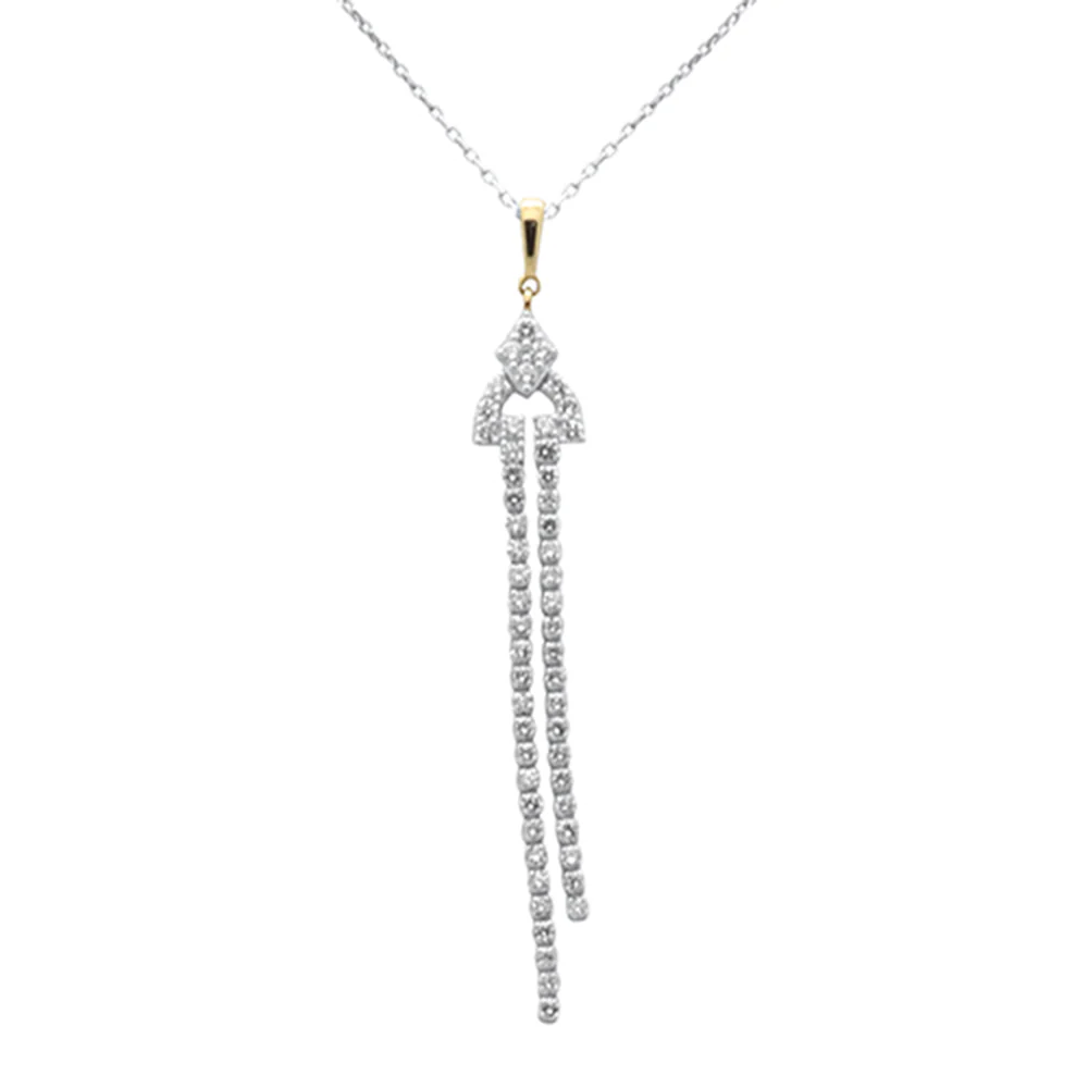 <span style="color:purple">SPECIAL!</span>.88ct G SI 14K Yellow Gold Diamond Drop Pendant Necklace 18" Long Chain - Image 2