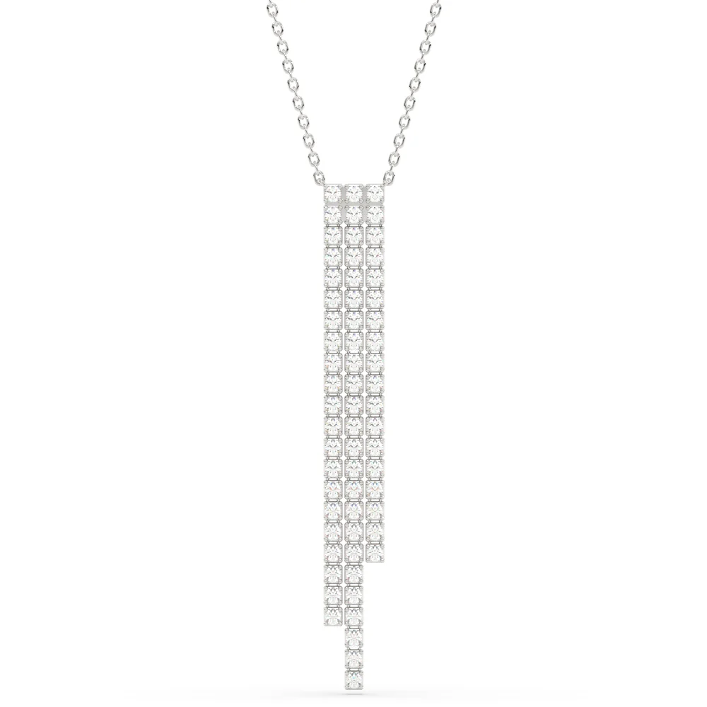 <span style="color:purple">SPECIAL!</span>1.45ct G SI 14K White Gold Diamond Drop Pendant Necklace 14+2" Ext. Chain