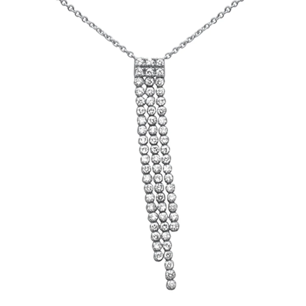 <span style="color:purple">SPECIAL!</span>1.45ct G SI 14K White Gold Diamond Drop Pendant Necklace 14+2" Ext. Chain - Image 2