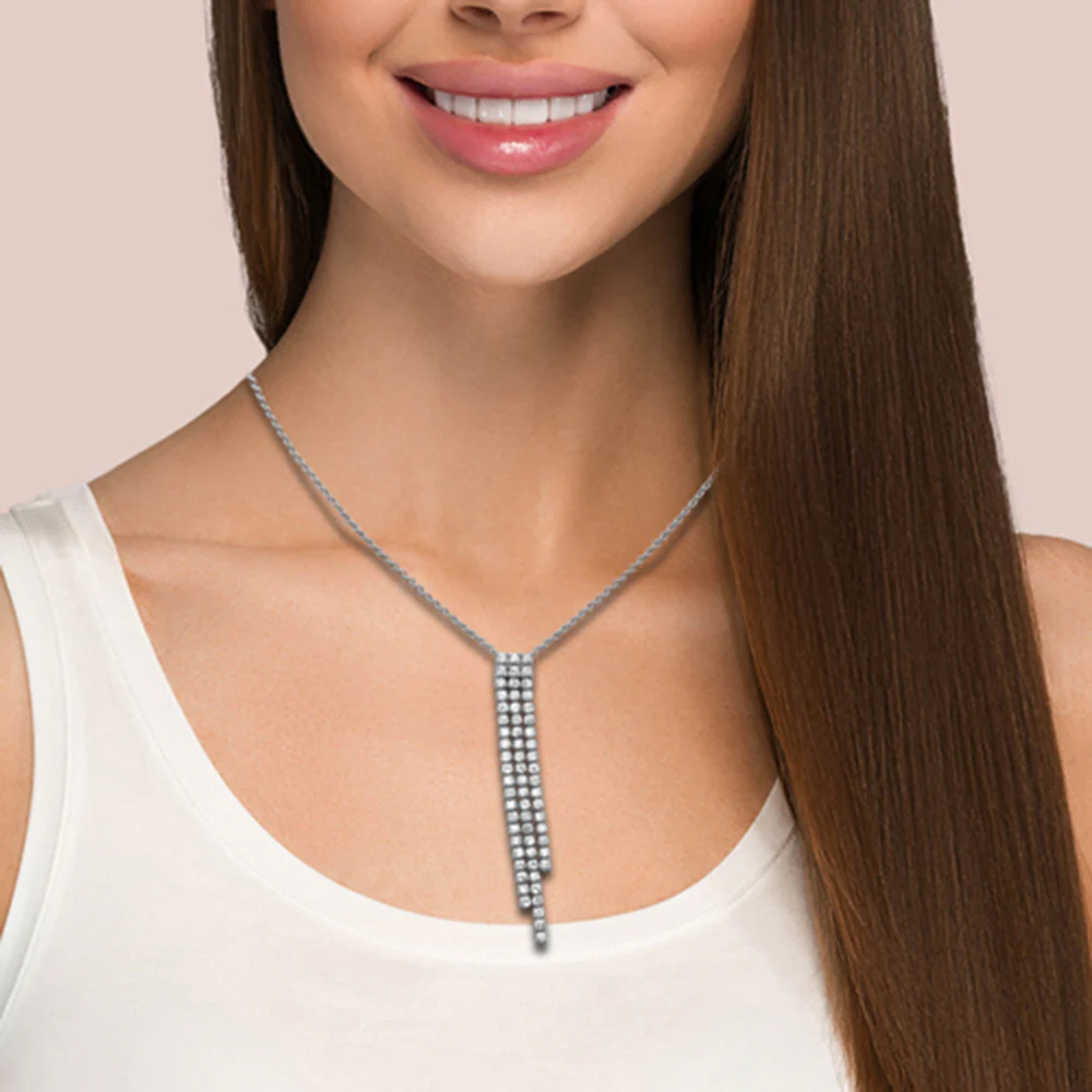 <span style="color:purple">SPECIAL!</span>1.45ct G SI 14K White Gold Diamond Drop Pendant Necklace 14+2" Ext. Chain - Image 3
