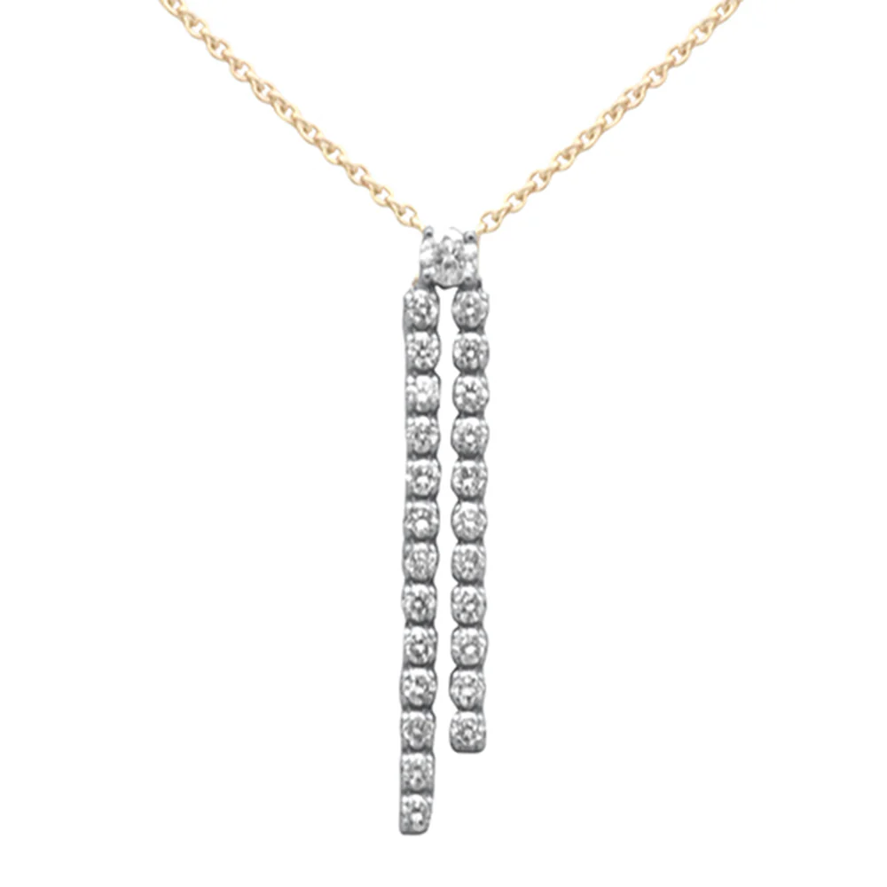 <span style="color:purple">SPECIAL!</span>.95ct G SI 14K Yellow Gold Diamond Drop Pendant Necklace 14+2" Ext. Chain - Image 2