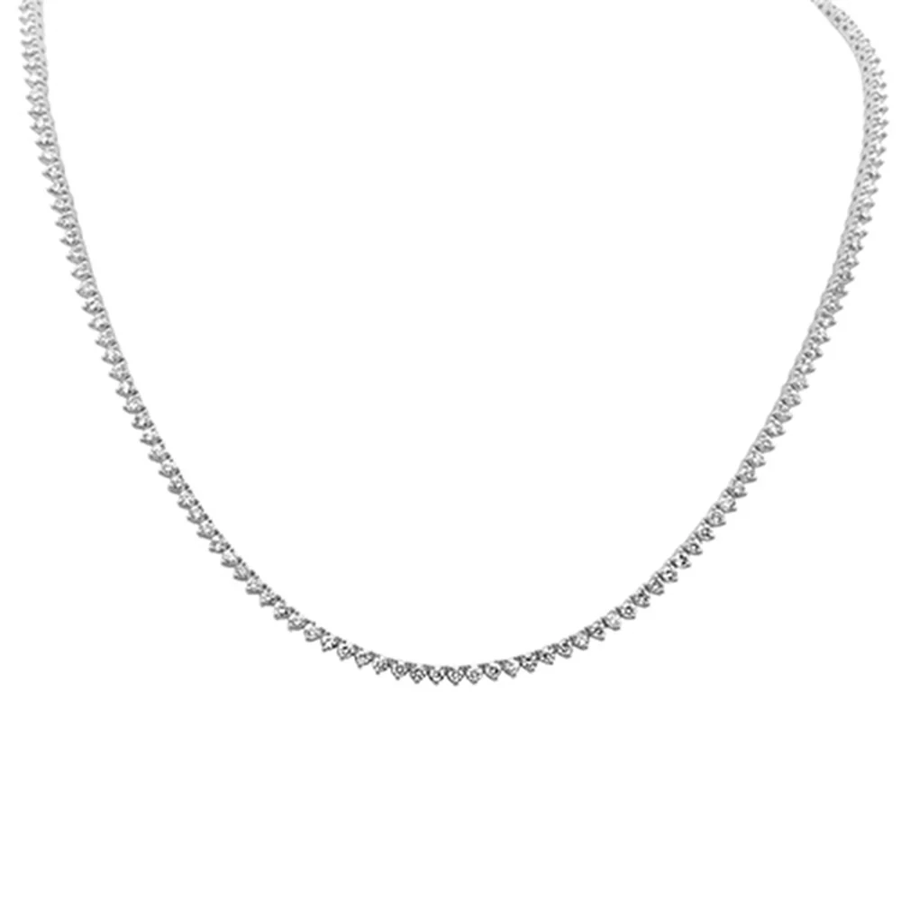 <span style="color:purple">SPECIAL!</span> 5.05ct G SI 3 Prong 14K White Gold Diamond Elegant Tennis Necklace 16" Long - Image 2