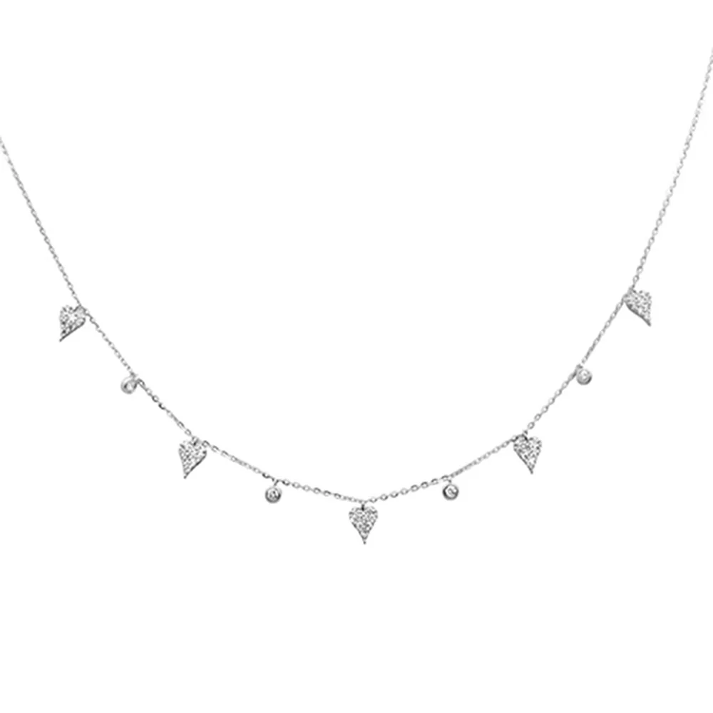 <span>DIAMOND CLOSEOUT! </span>.33ct G SI 14K White Gold Heart Shape Diamond Pendant Necklace 18" Long