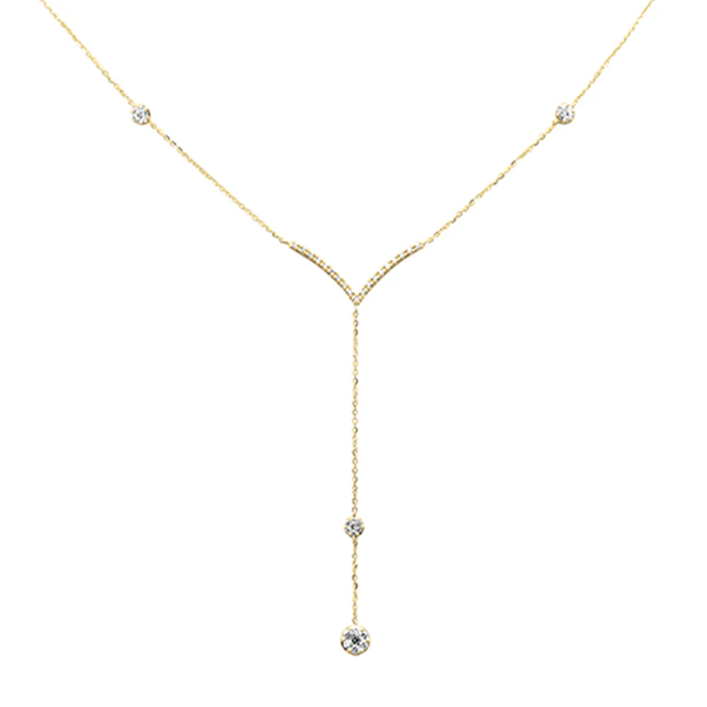 <span>DIAMOND CLOSEOUT! </span> .35ct G SI 14K Yellow Gold Diamond Drop Pendant Necklace 18" Long