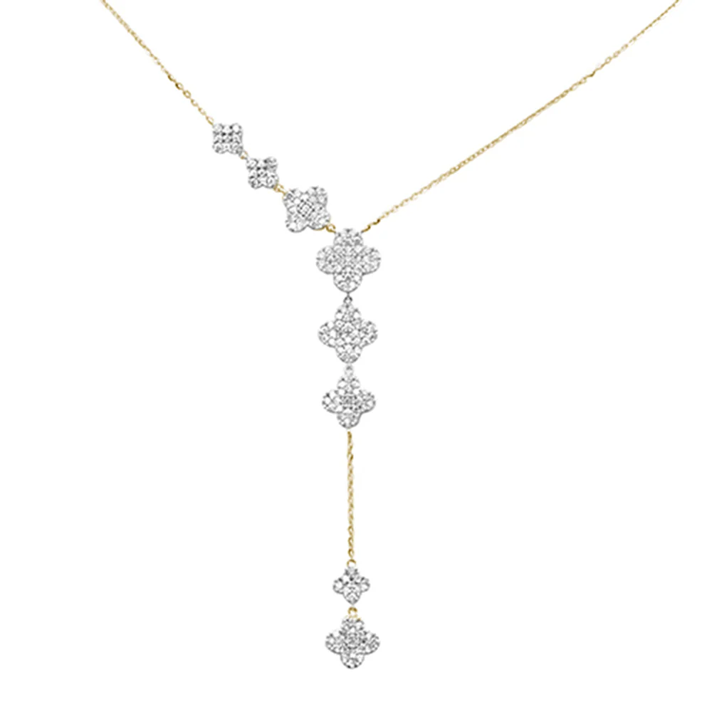 <span style="color:purple">SPECIAL!</span>.77ct G SI 14K Yellow Gold Diamond Drop Pendant Necklace 18" Long