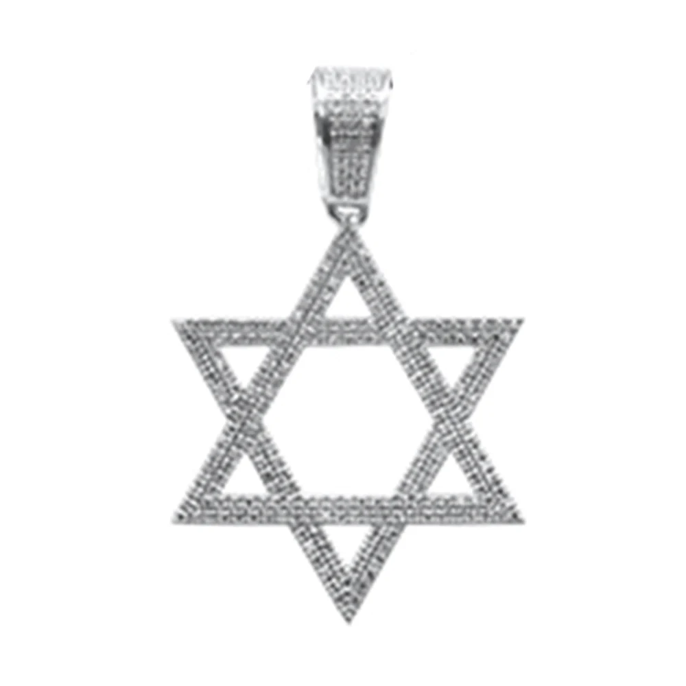 <span style="color:purple">SPECIAL!</span> .40ct G SI 14K White Gold Diamond Star of David Pendant - Image 2