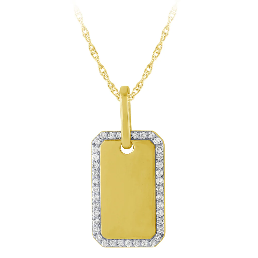 <span style="color:purple">SPECIAL!</span> .16ct G SI 14K Yellow Gold Diamond Dome Pendant Necklace 18" Long Chain