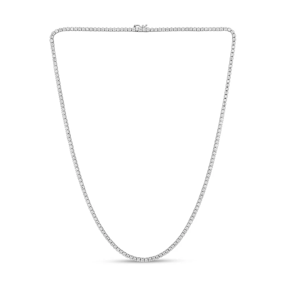 <span style="color:purple">SPECIAL!</span> 3.09ct G SI 14K White Gold Diamond Tennis Necklace 16" - Image 3