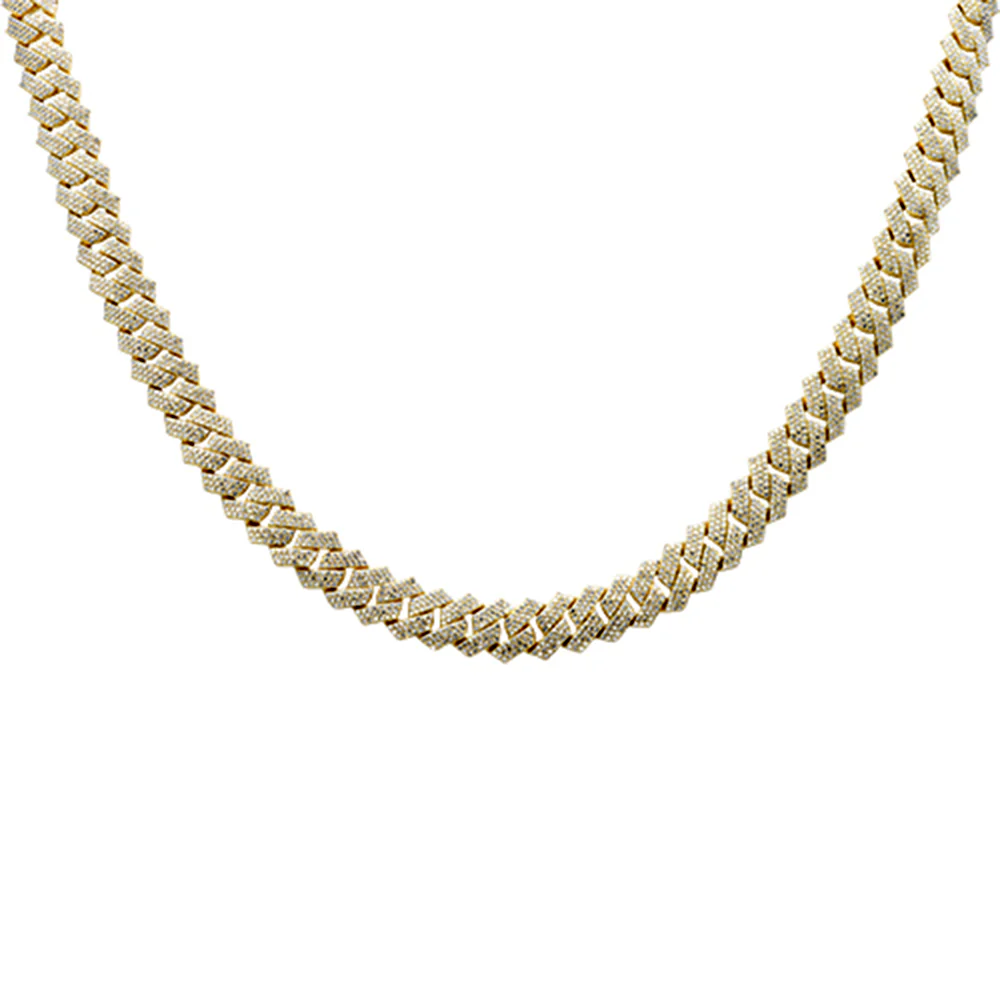 <span style="color:purple">SPECIAL!</span> 9MM 9.21ct G SI 14K Yellow Gold Diamond Square Cuban Chain Necklace 22" Long - Image 2
