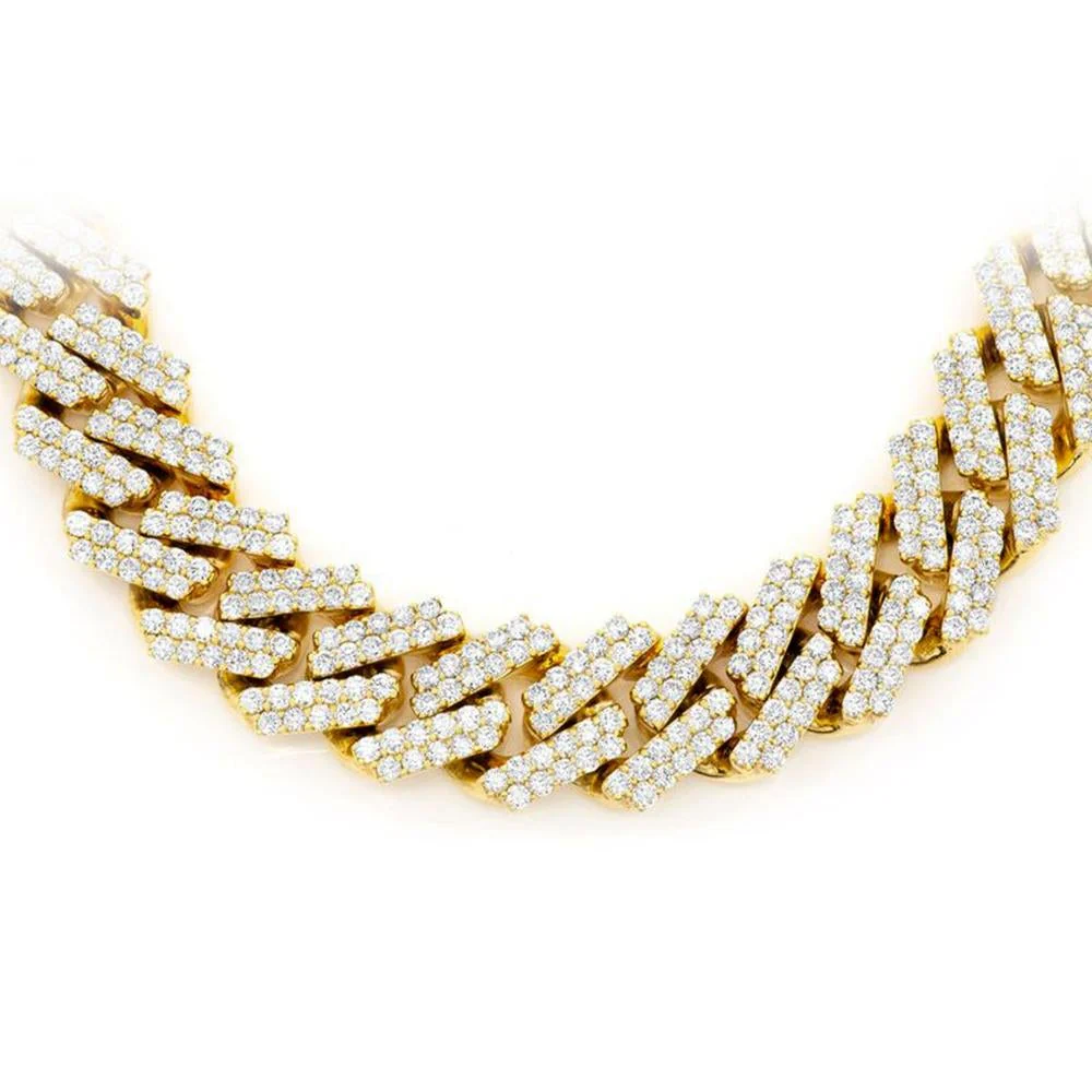<span style="color:purple">SPECIAL!</span>7MM 4.97ct G SI 14K Yellow Gold Diamond Square Cuban Necklace 20" - Image 2