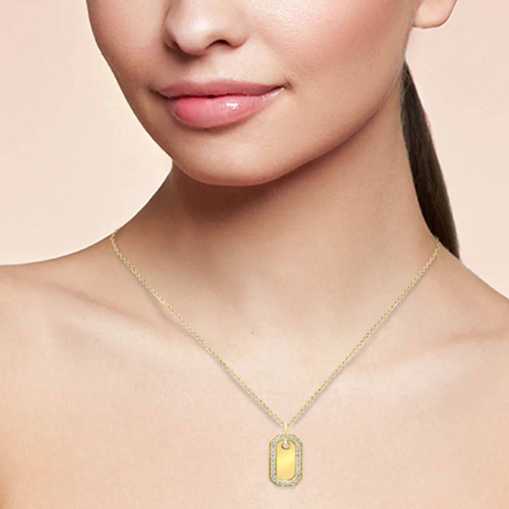 <span style="color:purple">SPECIAL!</span>.49ct G SI 14K Yellow GoldDiamond Medallion Pendant Necklace 18" Long - Image 3
