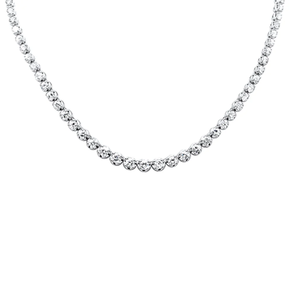 <span style="color:purple">SPECIAL!</span> 10.18ct G SI 14K White Gold Diamond Graduated Tennis Necklace 16" Long Chain - Image 3