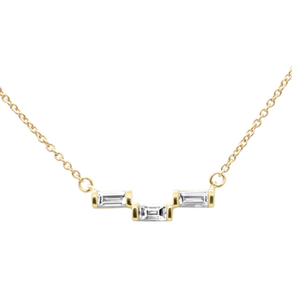 <span style="color:purple">SPECIAL!</span>.21ct G SI 14K Yellow Gold Diamond Baguette Pendant Size 6.5