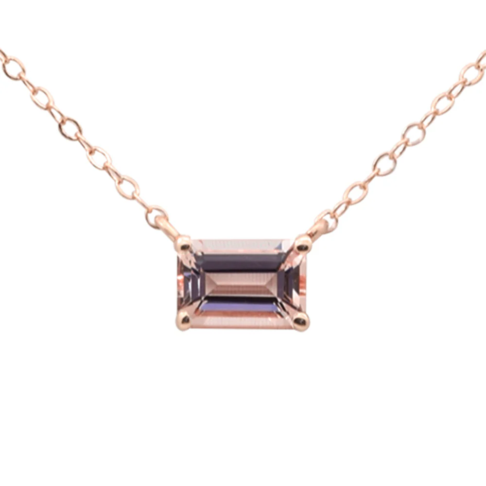 <span style="color:purple">SPECIAL!</span> .53ct G SI 14K Rose Gold Morganite Gemstone Pendant 18" Long