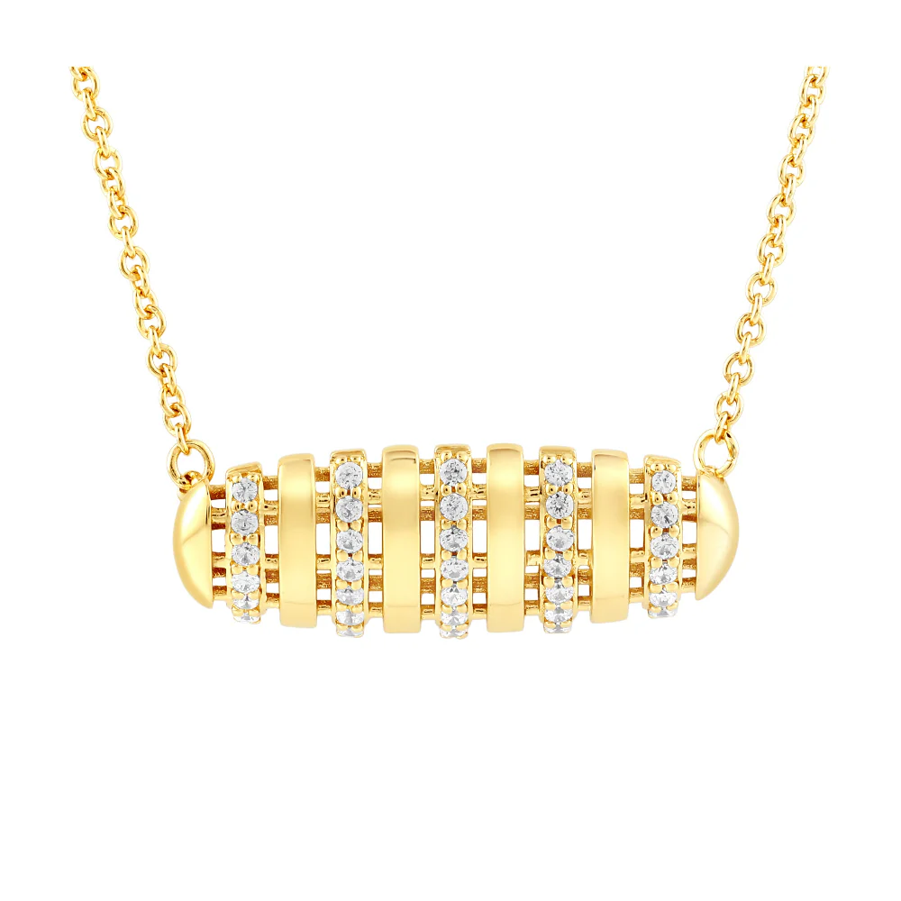 <span style="color:purple">SPECIAL!</span> .16ct G SI 14kt Yellow Gold Round Diamond Modern Pendant Necklace 18" long