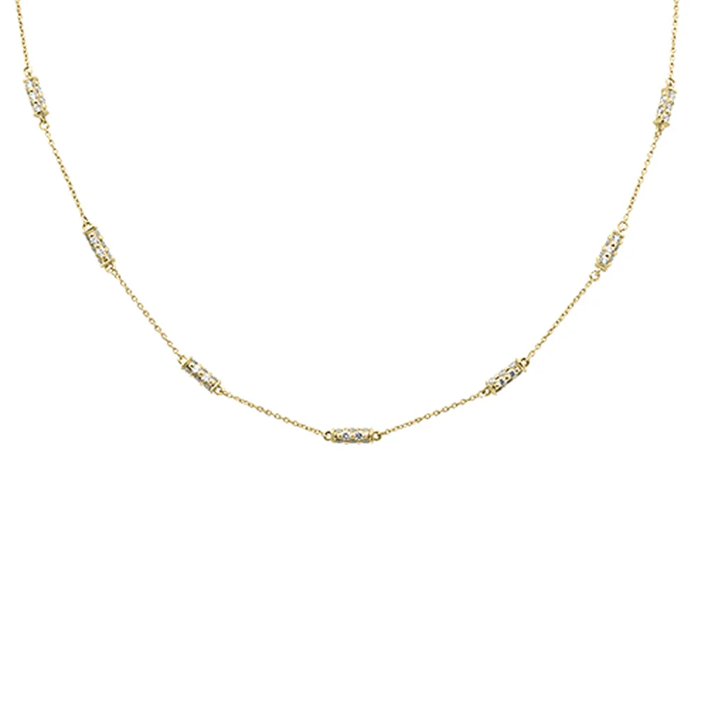 <span style="color:purple">SPECIAL!</span> 1.05ct G SI 14kt Yellow Gold Diamond Station Link Necklace 18" long - Image 2
