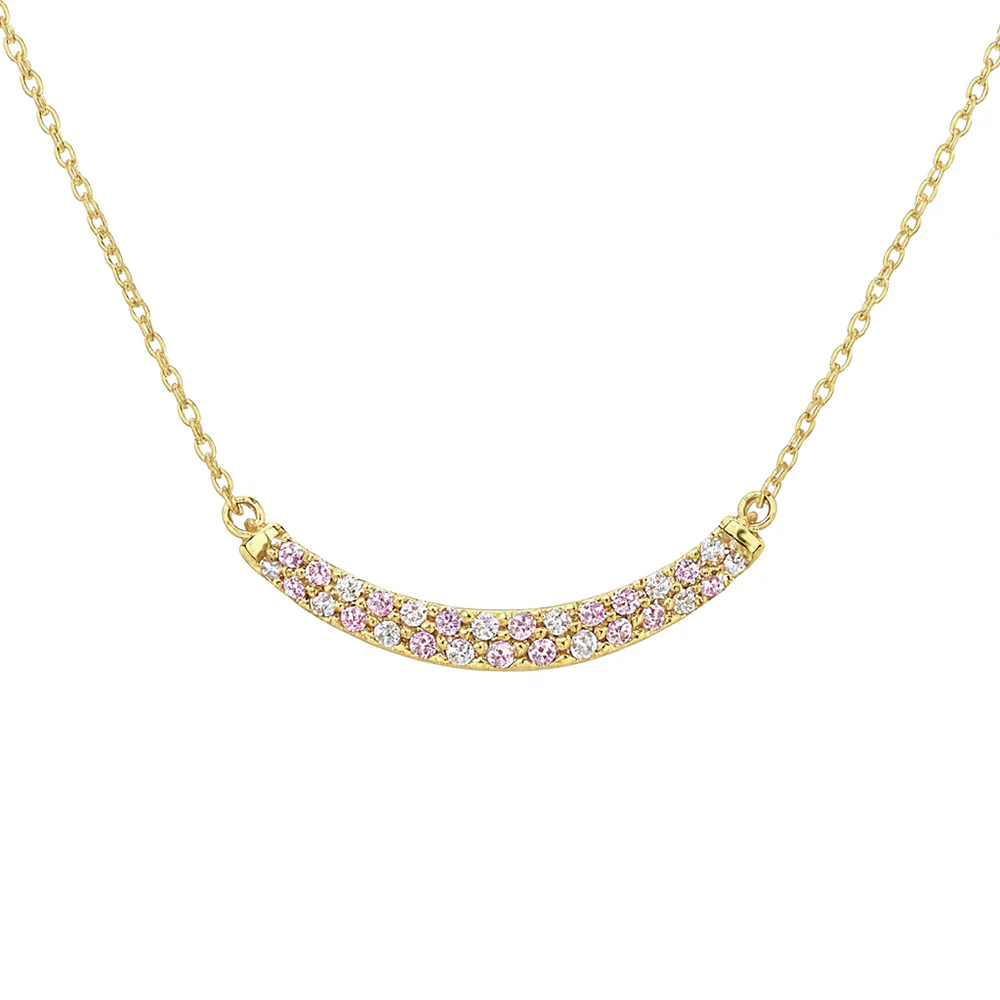 <span style="color:purple">SPECIAL!</span> .38ct G SI 14kt Yellow Gold Diamond & Pink Sapphire Gemstone Pendant Necklace 18" Long