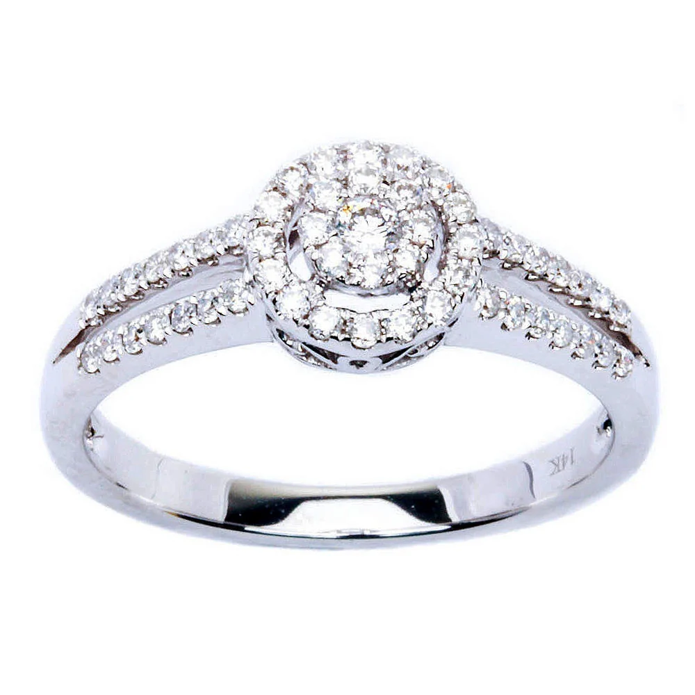 <span>DIAMOND  CLOSEOUT! </span>14kt White Gold Natural Diamond .33ct Round diamond Engagement Wedding Ring