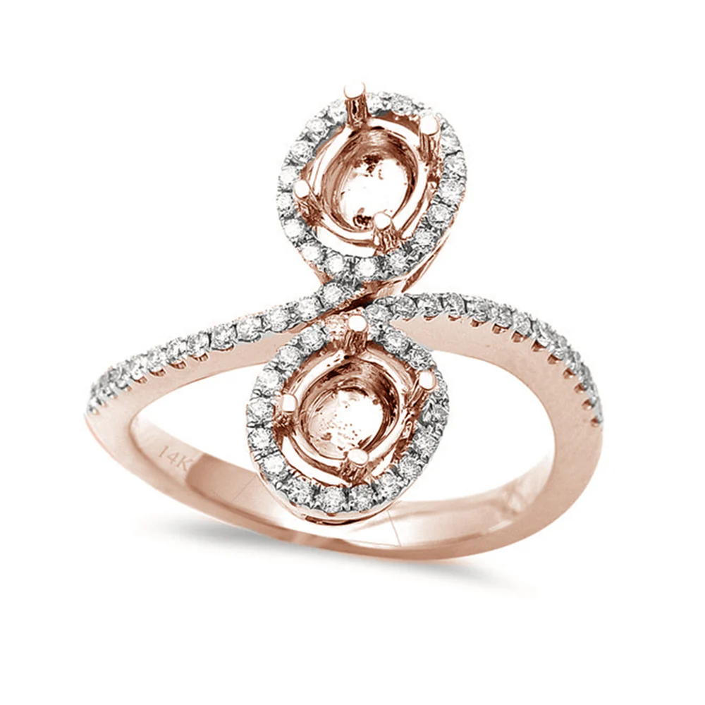 <span>DIAMOND CLOSEOUT!</span>.38ct Designer 14kt Rose Gold Fine Diamond Engagement Ring Sz 6.5