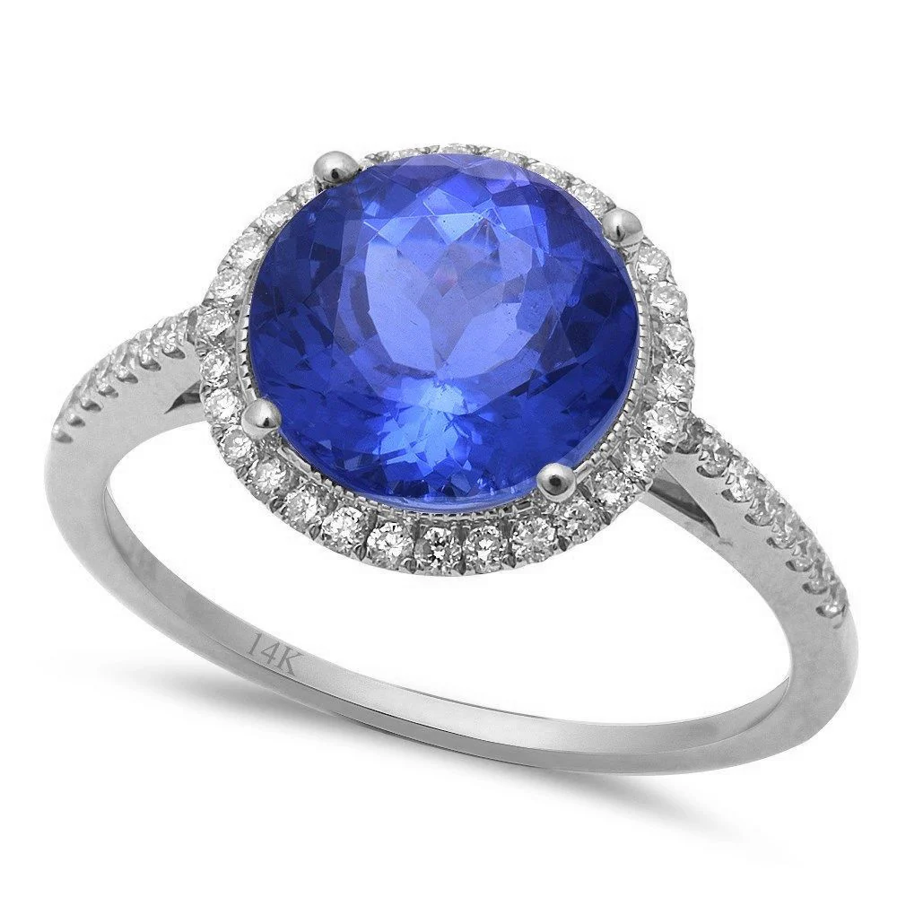 <span>GEMSTONE CLOSEOUT! </span> 3.74CT G SI 14kt White Gold Tanzanite & Diamond Ring 6.5