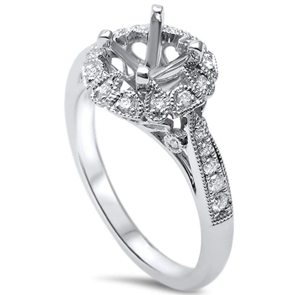 <span>DIAMOND CLOSEOUT! </span>.21ct F SI 14kt White Gold Diamond Semi Mount Ring Size 6.5 - Image 2