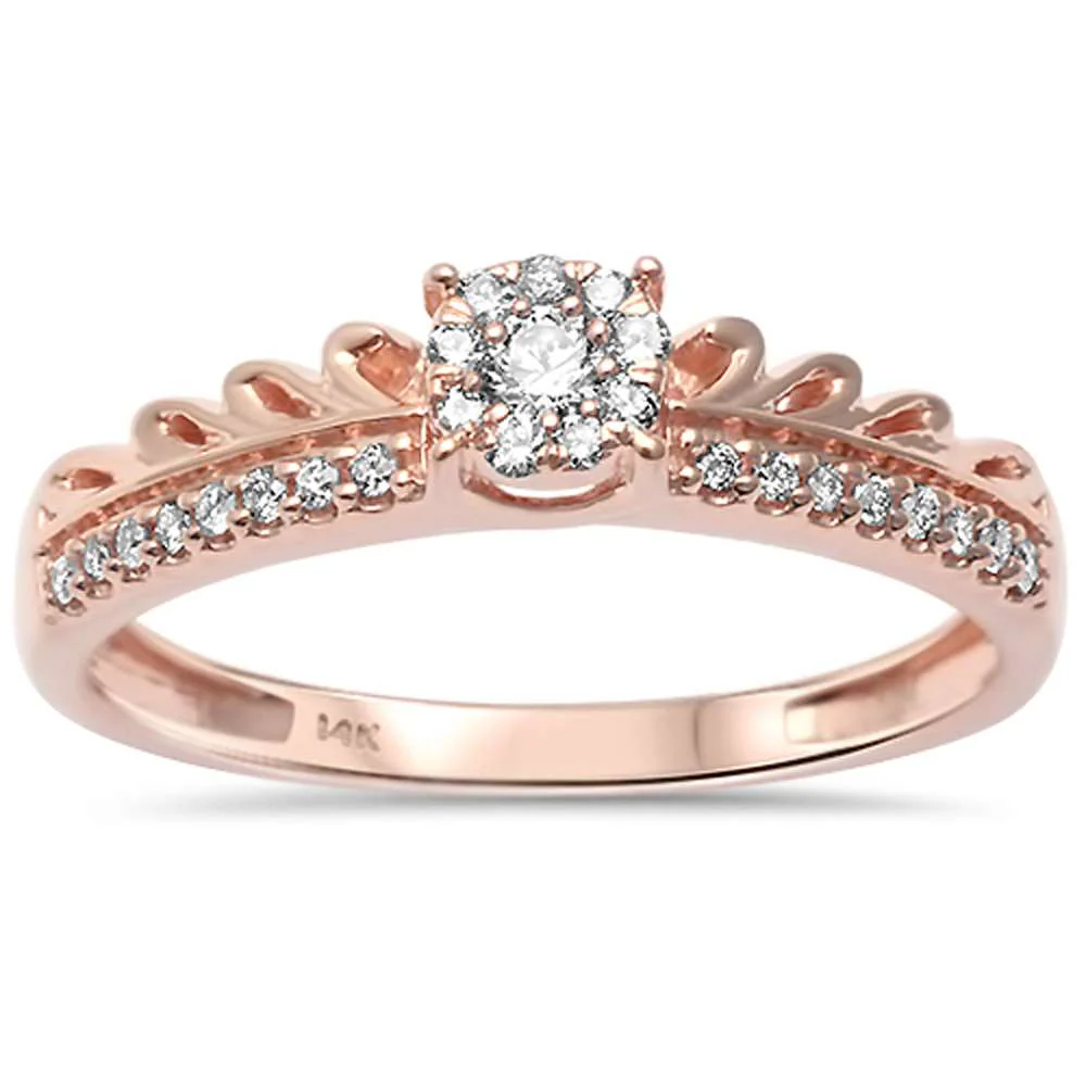 <span>DIAMOND CLOSEOUT! </span>.20ct G SI 14kt Rose Gold Engagement Promise Diamond Ring Size 6.5