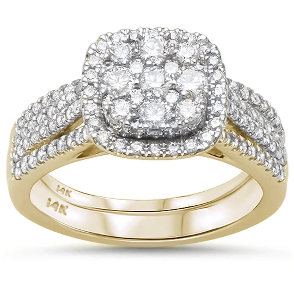 <span>DIAMOND CLOSEOUT! </span> 1.00ct 14k Yellow Gold Diamond Engagement Wedding Bridal Set Ring Size 6.5