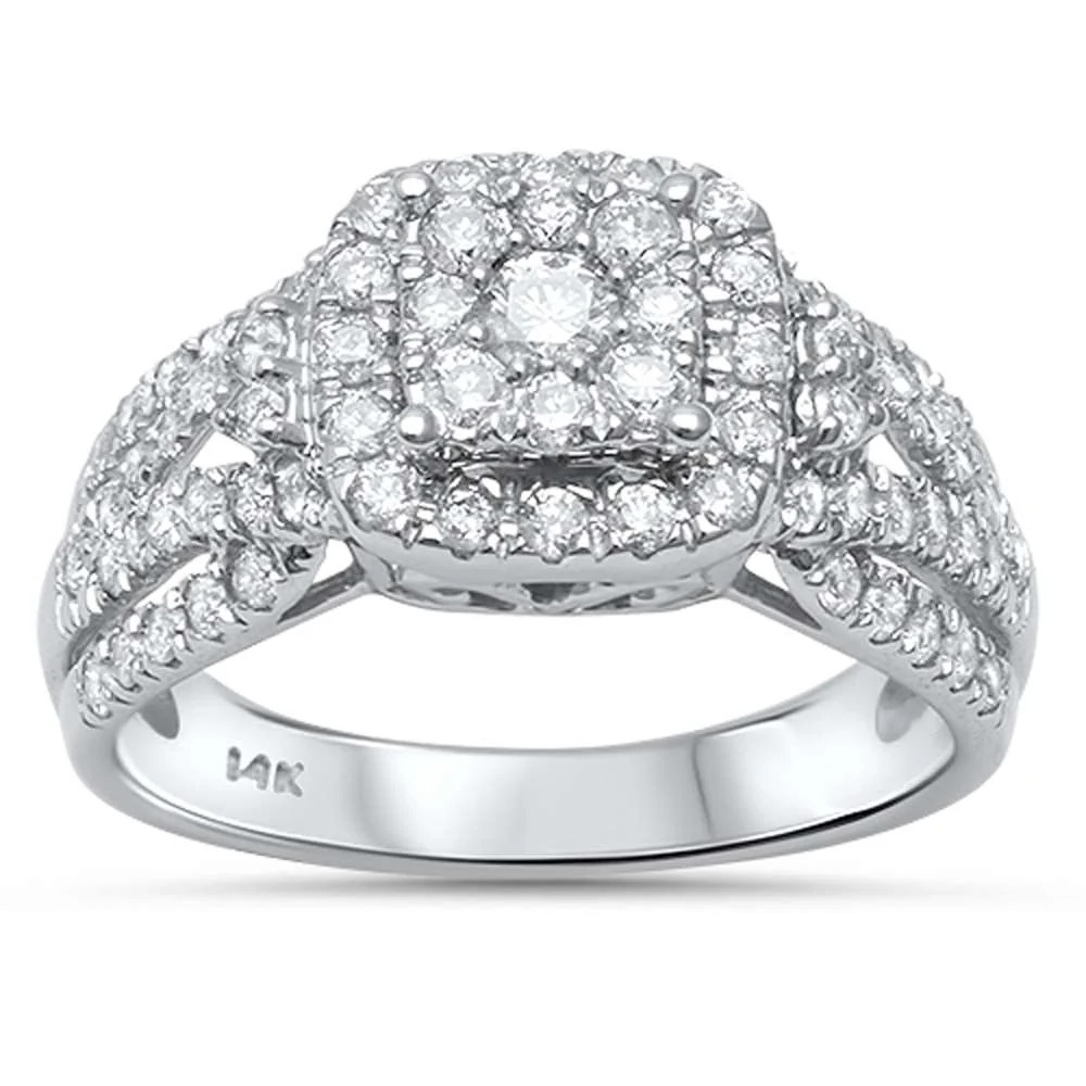 <span>DIAMOND CLOSEOUT! </span>.99ct G SI 14kt White Gold Square Engagement Solitaire Diamond Ring Size 6.5