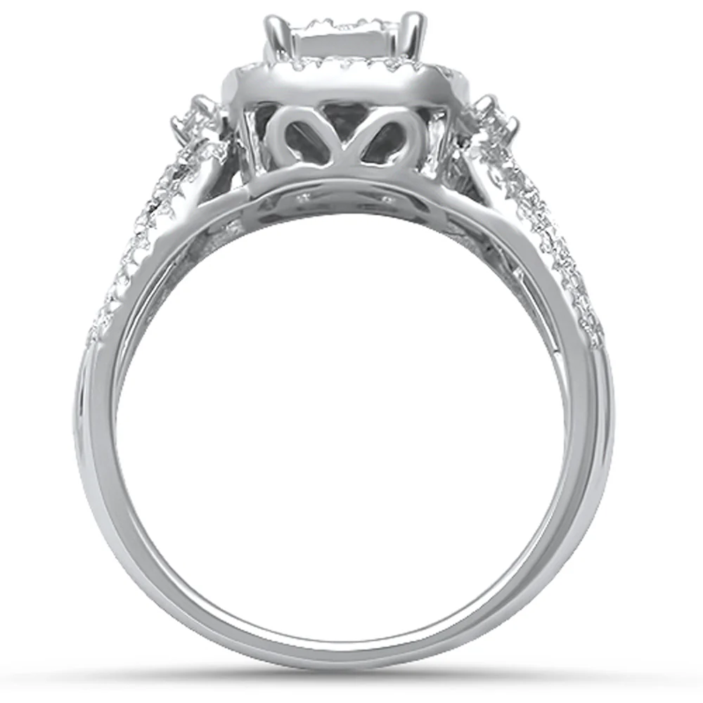 <span>DIAMOND CLOSEOUT! </span>.99ct G SI 14kt White Gold Square Engagement Solitaire Diamond Ring Size 6.5 - Image 2