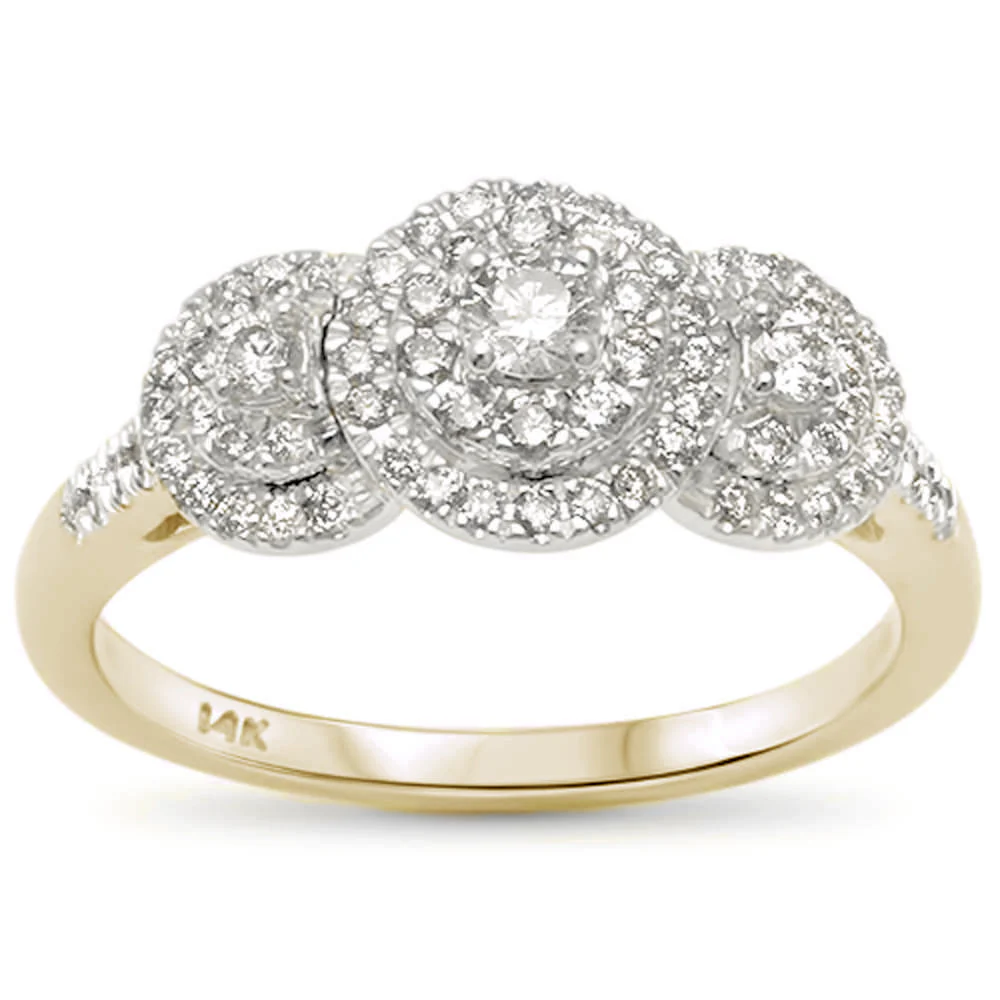 <span>DIAMOND CLOSEOUT! </span>.50ct G SI 14kt Yellow Gold Round Three Stone Engagement Solitaire Ring Size 6.5