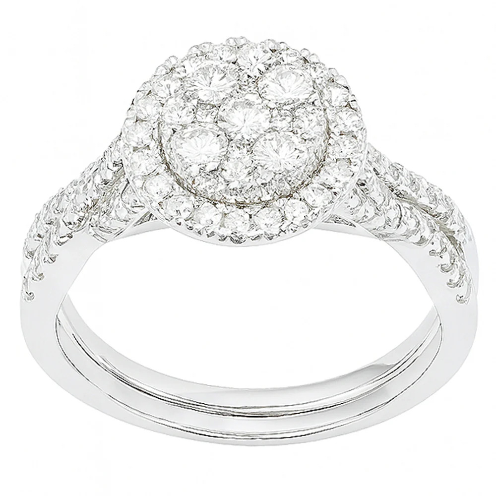 <span>DIAMOND  CLOSEOUT! </span> 1.03ct G SI 14kt White Gold Diamond Engagement Ring Bridal Set Size 6.5