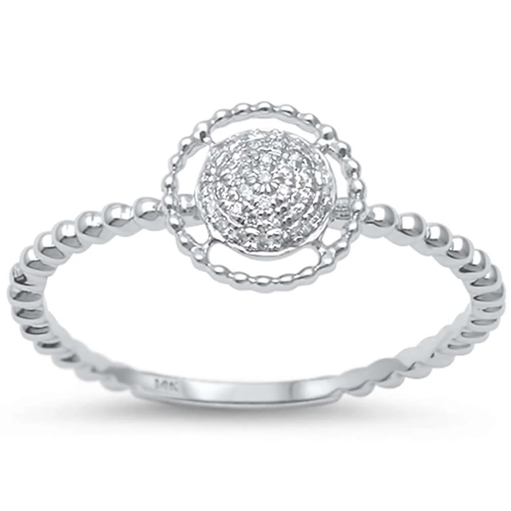 <span>DIAMOND CLOSEOUT! </span> .06ct 14kt White Gold Diamond Promise Purity Ring Size 6.5