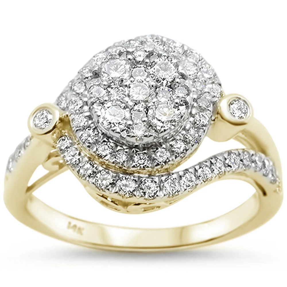<span>DIAMOND  CLOSEOUT! </span> .97ct 14k Yellow Gold Round Diamond Engagement Wedding Ring Size 6.5 - Image 3