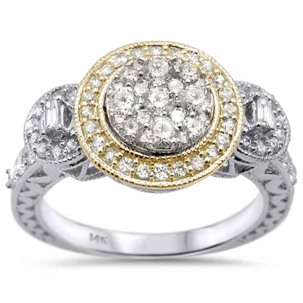 <span>DIAMOND CLOSEOUT! </span>1.03ct 14k Two Tone Gold Diamond Engagement Rinze 6.5