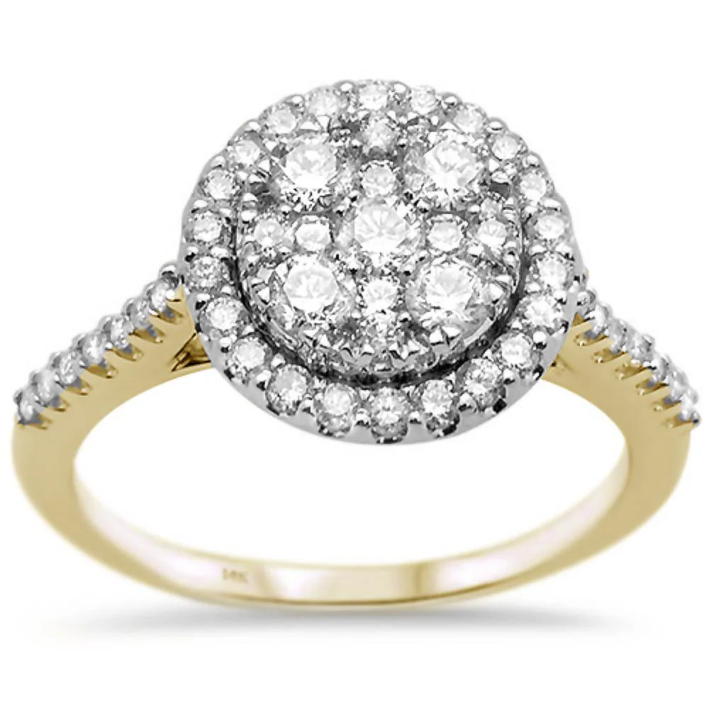 <span>DIAMOND CLOSEOUT! </span> .90ct 14KT Yellow Gold Round Engagement Diamond Ring Size 6.5