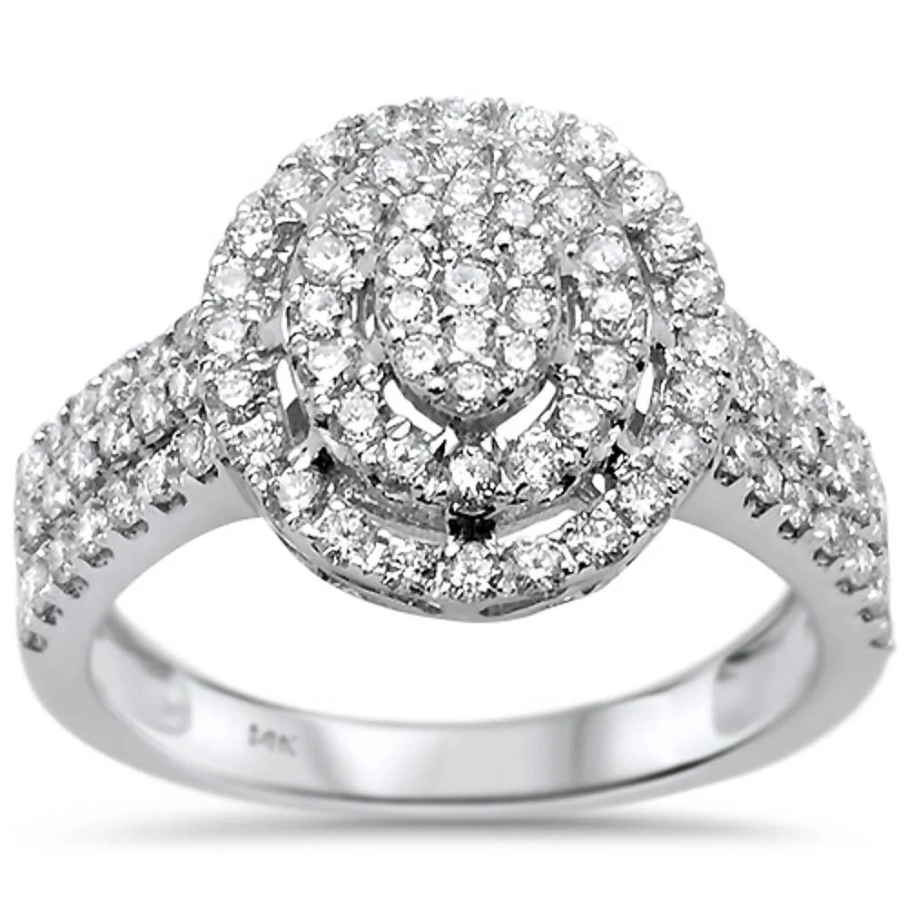 <span>DIAMOND CLOSEOUT! </span> 1.0ct 14k White Gold Round Diamond Engagement Rinze 6.5