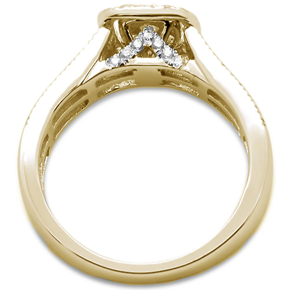 <span>DIAMOND CLOSEOUT! </span> .95ct 14k Yellow Gold Square Diamond Engagement Ring Size 6.5 - Image 4