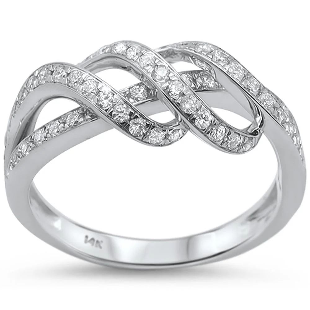 <span>DIAMOND CLOSEOUT! </span>.57ct 14kt White Gold Diamond Band Ring Size 6.5