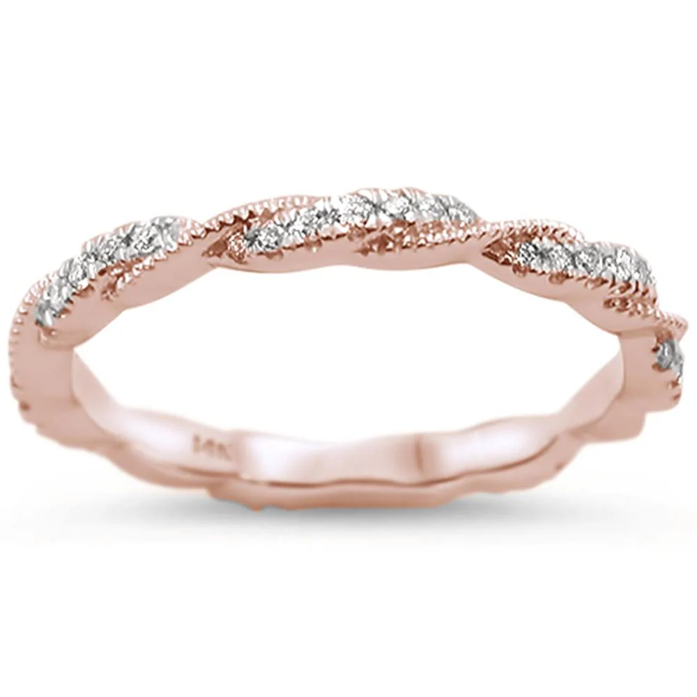 <span>DIAMOND CLOSEOUT! </span>.27cts 14k Rose Gold Diamond Ring Size 6.5