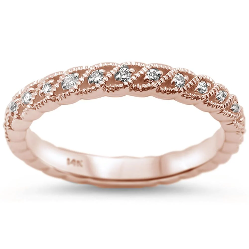 <span>DIAMOND CLOSEOUT! </span>.26cts 14k Rose Gold Diamond Ring Size 6.5