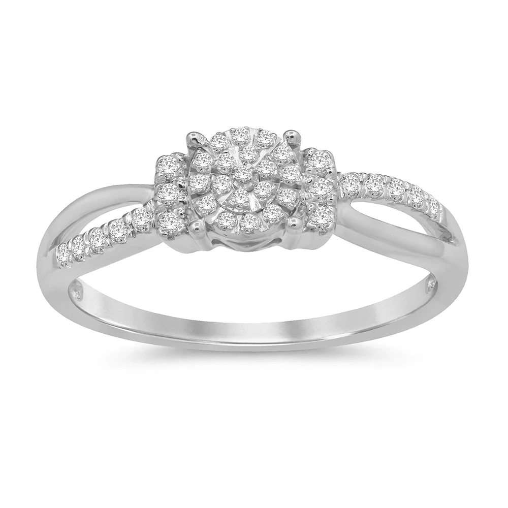 <span>DIAMOND CLOSEOUT! </span>.22ct 14KT White Gold Diamond Solitaire Engagement Ring Size 6.5