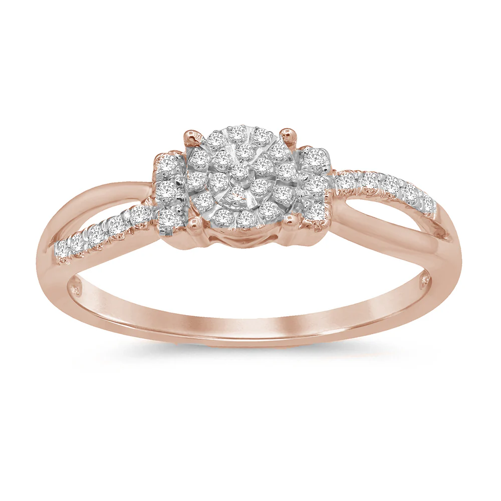<span>DIAMOND CLOSEOUT! </span>.2ct 14KT Rose Gold Diamond Engagement Wedding Ring Size 6.5