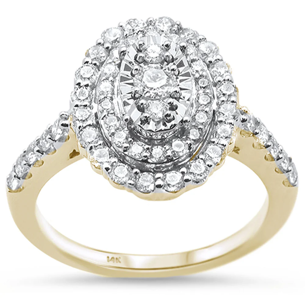 <span>DIAMOND CLOSEOUT! </span> .97ct 14KT Yellow Gold Diamond Oval Engagement Ring Size 6.5