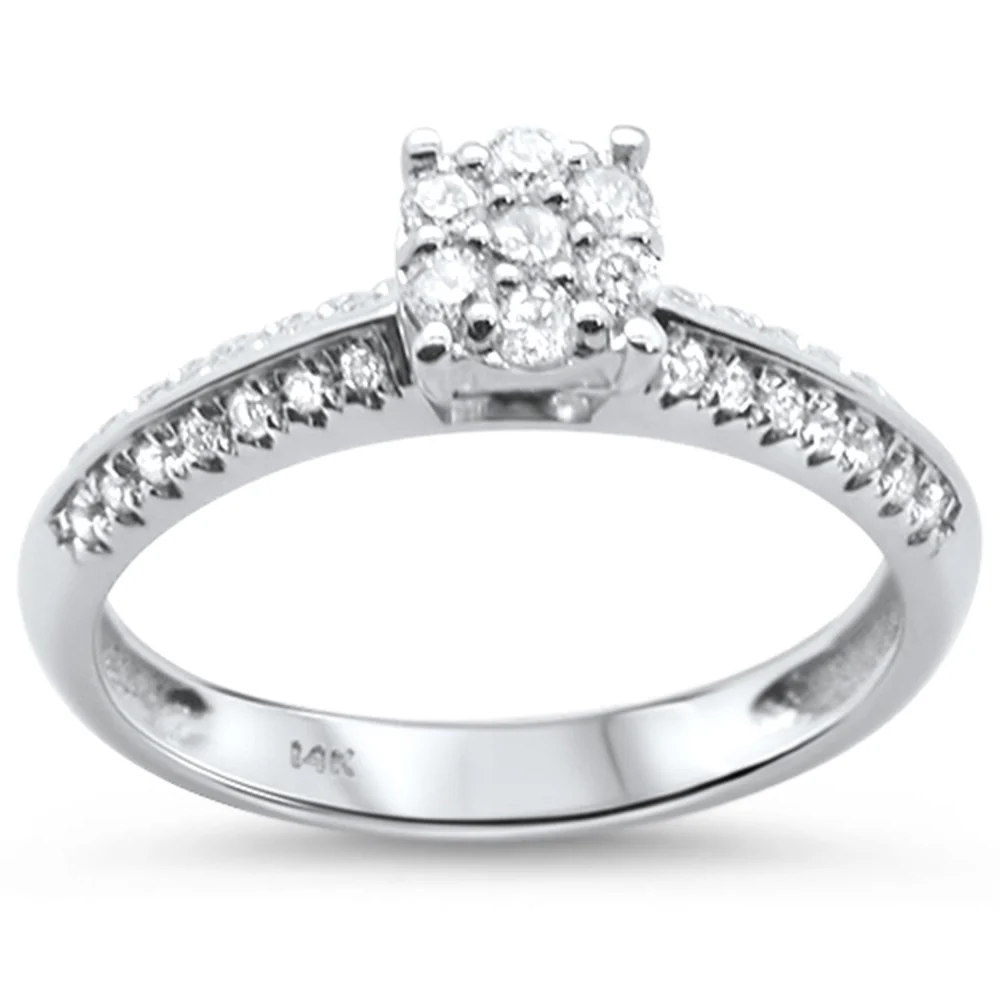 <span>DIAMOND CLOSEOUT! </span>.33ct 14KT White Gold Diamond Solitaire Engagement Ring Size 6.5